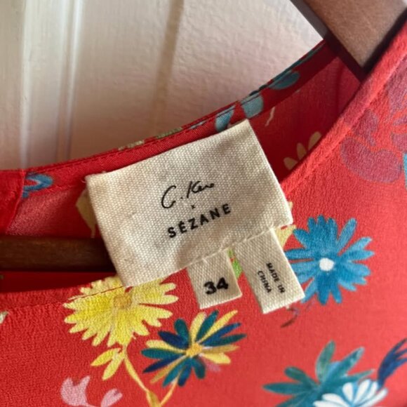 Sézane x G.Kero  Printed Red Flowers Silk (French 34 / Us 2) - Picture 4 of 5